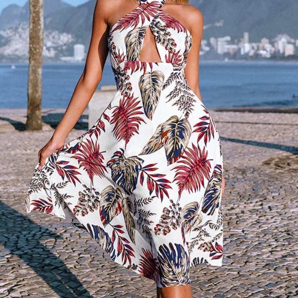mackey seersucker halter dress Veronica Beard Mackey Seersucker Halter Midi Dress | Pale Orchid Haze